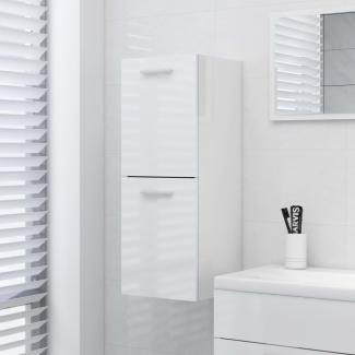 Badezimmerschrank Hochglanz-Weiß 30x30x80 cm Holzwerkstoff