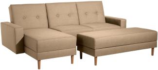 Schlafsofa Kaula Bezug Flachgewebe Erle natur / sand 23020