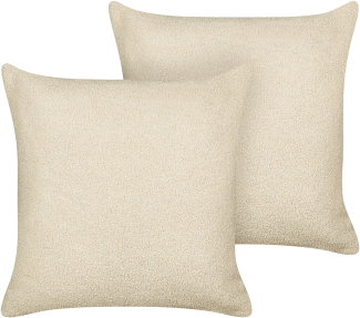 Dekokissen Bouclé beige 45 x 45 cm 2er Set LEUZEA