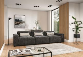 Bigsofa Designersofa Sofa ROMY 4-Sitzer in Stoff Enjoy Me Grafit