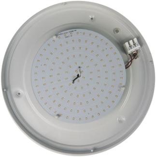 LED-Deckenleuchte rund, Opalglas matt, Dekorring Messing poliert, Ø 45cm