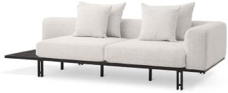 Casa Padrino Luxus Sofa Creme / Bronze 233 x 104 x H. 60,5 cm - Modernes Wohnzimmer Sofa Rechte Seite - Hotel Sofa - Luxus Qualität