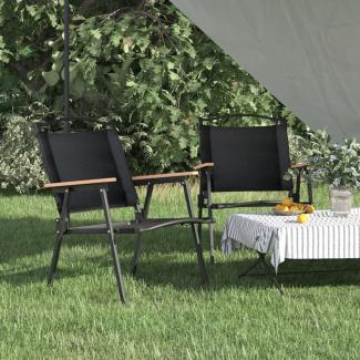 vidaXL Campingstühle 2 Stk. Schwarz 54x55x78 cm Oxford-Gewebe