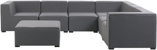 Lounge Set grau 7-Sitzer linksseitig modular AREZZO