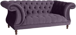Sofa 2-Sitzer Kare Bezug Samtvelours Buche nussbaum dunkel / purple 21767