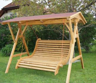 XXL Luxus Holz Hollywoodschaukel Premium Massivholz 242x201x265 -Gartenschaukel