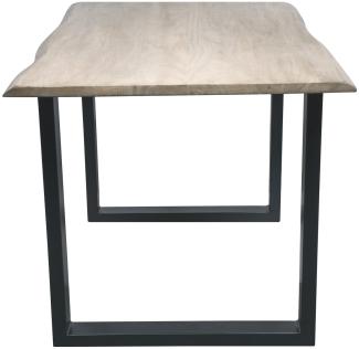 Sit Möbel Tische & Bänke Tisch 140 x 80 cm, Platte hell gekälkt antikfinish, Gestell antikschwarz lackiert