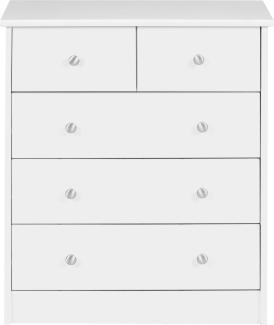 KADIMA DESIGN Moderne Sideboard Kommode mit 5 Schubladen & extra Ablagefläche - Stabil, elegant & praktisch für Flur und Esszimmer. Farbe: Weiß