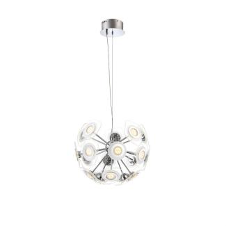 Elegante LED Pendelleuchte aus Chrom und Glas