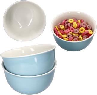 4er Set Nordic Blau Doppio Bowl-Schalen 450ml Müsli Salat Chips Dessertschüssel