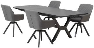 Primaster Lounge Möbelset Miramar 5-teilig grau mit wetterfestem Bezug