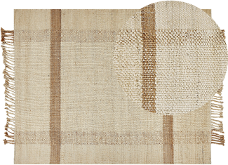 Teppich Jute sandbeige 160 x 230 cm geometrisches Muster Kurzflor YELMEZ