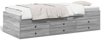 Tagesbett mit Schubladen Grau Sonoma 75x190 cm Holzwerkstoff (Farbe: Grau)