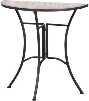 SIENA GARDEN Prato Tisch 35,5 x7 0 x 71,5 cm Gestell Stahl matt-schwarz, Tischplatte Keramik mehrfarbig mosaikoptik