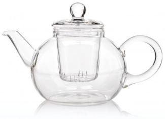 Glas Teekanne 0,6L Boral mit Teefilter und Glasdeckel