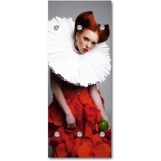 Queence Garderobe - "Jardin" Druck auf hochwertigem Arcylglas inkl. Edelstahlhaken und Aufhängung, Format: 50x120cm