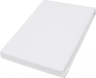Vario Jersey-Spannbetttuch Elastan für Topper weiß, 150 x 200 cm