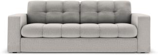 Micadoni 2-Sitzer Sofa Justin | Bezug Light Grey | Beinfarbe Black Plastic