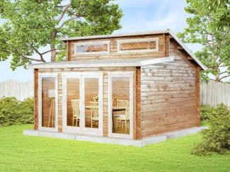 Alpholz Gartenhaus Narvig A Gartenhaus aus Holz Holzhaus mit 40 mm Wandstärke Blockbohlenhaus mit Montagematerial
