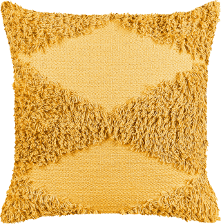 Dekokissen geometrisches Muster Baumwolle gelb getuftet 45 x 45 cm RHOEO
