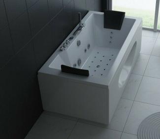 Luxus LED Whirlpool Badewanne SET 180x90cm +Heizung+Hydrojet+Ozon +Radio 2024 b