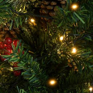 vidaXL Weihnachtsbaum mit LEDs & Kiefernzapfen Grün 120 cm PVC & PE