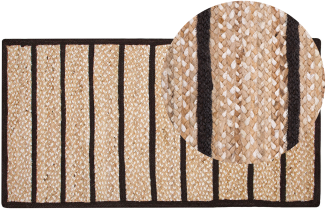 Teppich Jute-Baumwolle schwarz/beige 80 x 150 cm KARADONA