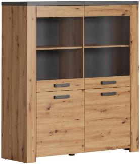 Highboard >Follow< in Artisan Eiche Melamin - 127x139x40 (BxHxT)