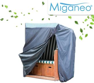 Miganeo 'Deluxe' Strandkorbabdeckung mit Reißverschluss, Polyester 420D blau, 170 x 130 x 100 cm