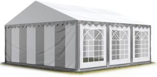 Party-Zelt Festzelt 5x6 m Garten-Pavillon -Zelt PVC Plane 700 N in grau-weiß Wasserdicht