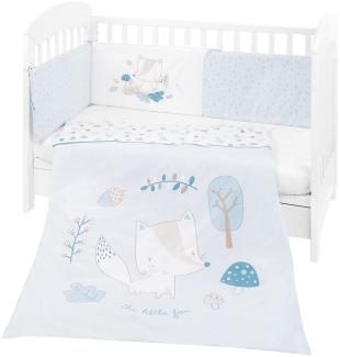Kikkaboo Bettwäsche 4-teilig Decke 135 x 95 cm Bezug Nestchen Bett 120 x 60 cm blau