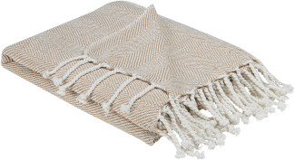Decke Baumwolle beige 130 x 160 cm TILMI