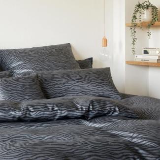 elegante Bettwäsche Mako-Satin ETOSHA (BL 135x200 cm) BL 135x200 cm grau Bettbezug Bettzeug