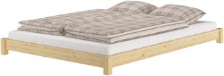 Flaches Futon-Doppelbett Bodenbett Niedrigbett 140x200 Kiefer massiv V-60.51-14ohne Zubehör