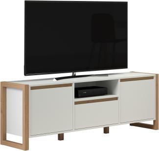 TV-Lowboard Dakota weiß und Eiche 150 cm