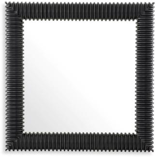 Casa Padrino Luxus Wandspiegel Schwarz 100 x 6 x H. 100 cm - Quadratischer Spiegel mit hochwertigem Mahagoni Rahmen - Wohnzimmer Spiegel - Schlafzimmer Spiegel - Garderoben Spiegel - Luxus Möbel