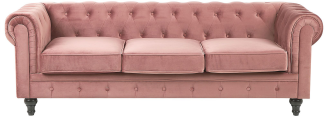 3-Sitzer Sofa Samtstoff rosa CHESTERFIELD