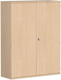 Garderobenschrank mit ausziehbarem Garderobenhalter, 120x42x154cm, Buche