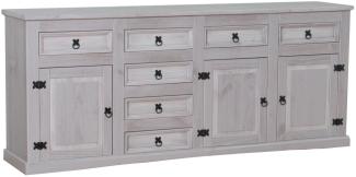 Sideboard New Mexiko Kiefer massiv grau Mexico Schubladen Kommode Schrank