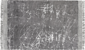Teppich Viskose grau 140 x 200 cm cm abstraktes Muster Kurzflor HANLI