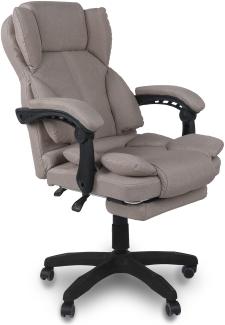 Schreibtischstuhl Bürostuhl Stoff Gamingstuhl Racing Chair Chefsessel mit Fußstütze Taupe