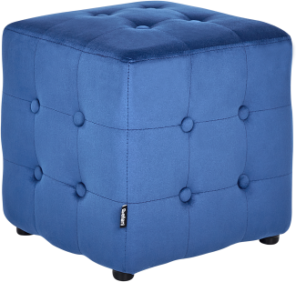 Pouf Samtstoff blau 36 x 36 cm WISCONSIN