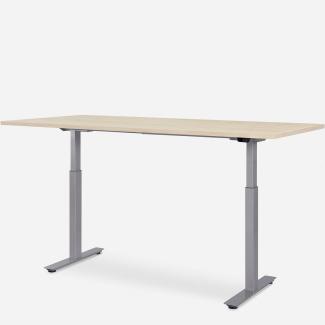 180 x 80 cm WRK21® SMART - Mandal Ahorn / Grau elektrisch höhenverstellbarer Schreibtisch
