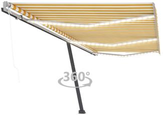 vidaXL Automatische Markise mit LED & Windsensor 600x350 cm Gelb/Weiß