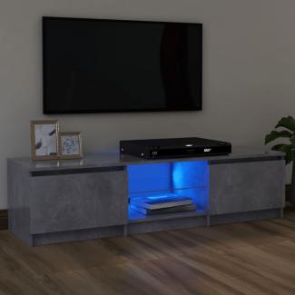 vidaXL TV-Schrank mit LED-Leuchten, Holz Betongrau, 120 x 30 x 35,5 cm