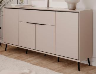 Sideboard Brebbia in sand und schwarz 175 x 90 cm