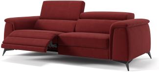 Sofanella Dreisitzer LIVORNO Stoffsofa Couch hochwertig in Rot