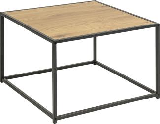 Amazon-Marke: AC Design Furniture Jörn Quadratischer Couchtisch mit Tischplatte in Wildeiche Optik und Schwarzem Stahlsockel, Sofatisch, Wohnzimmermöbel, 60 x 40 x 60 cm