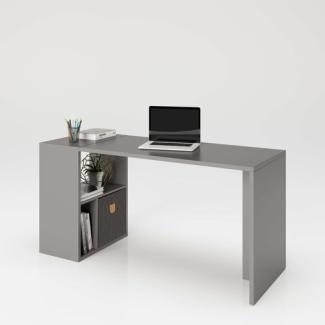 Fortuna 'Set' Schreibtisch mit Regal, 3 Fächern, 120 x 75 x 57,9 cm, Grau