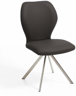 Niehoff Sitzmöbel Colorado Trend-Line Design-Stuhl Edelstahlgestell - Leder Napoli mocca